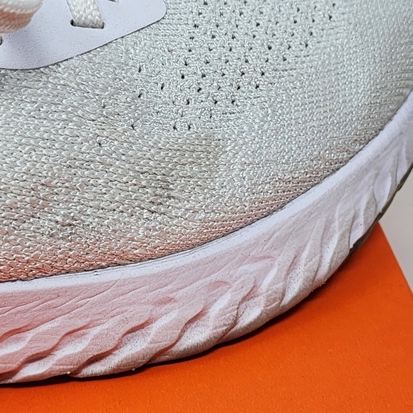 Nike Epic React Flyknit White Racer Blue 2018 AQ0070 100 Women's 11.5 Men's 10 - Picture 10 of 11